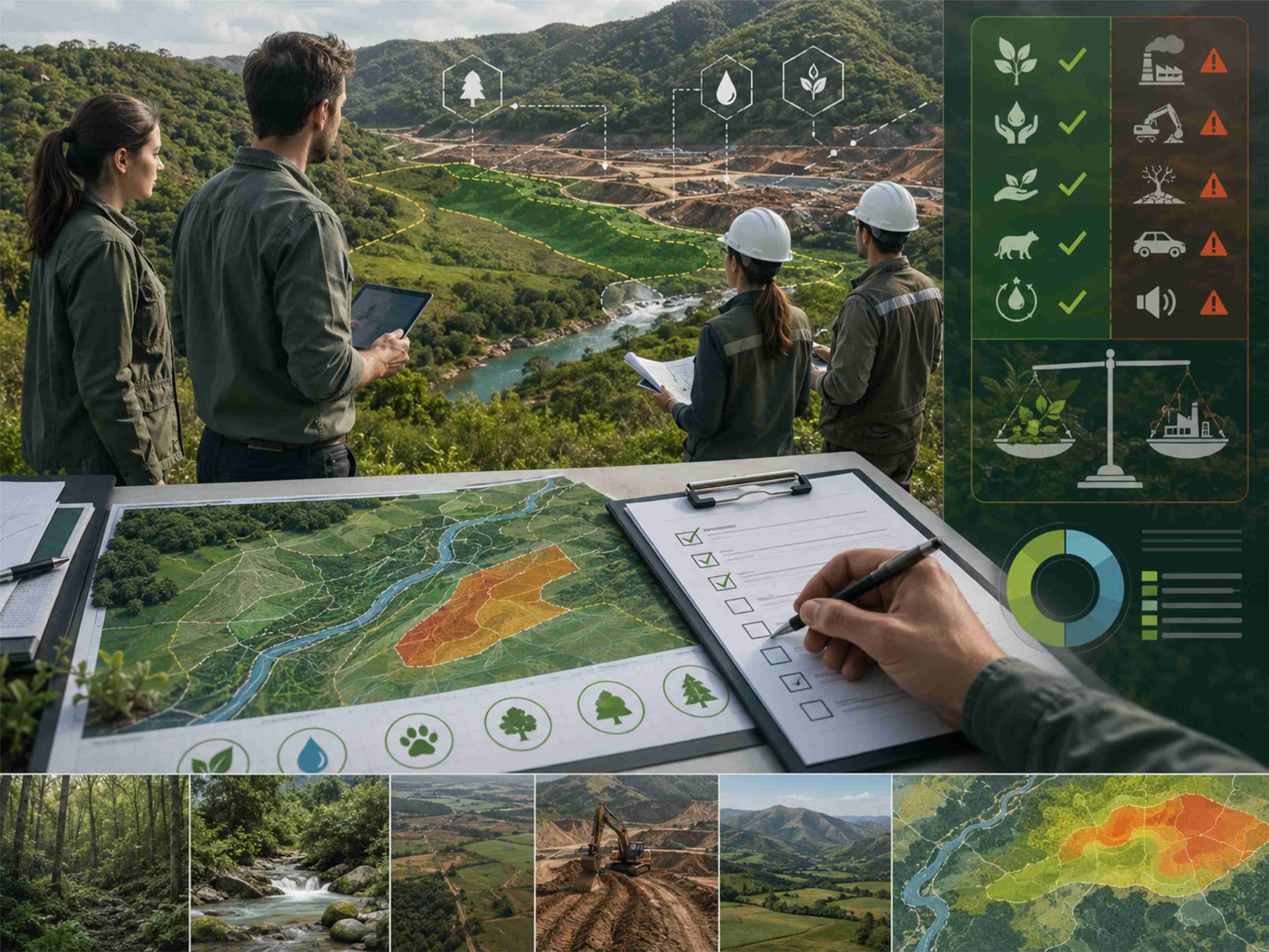 Professional analyzing the development’s environmental classification.
