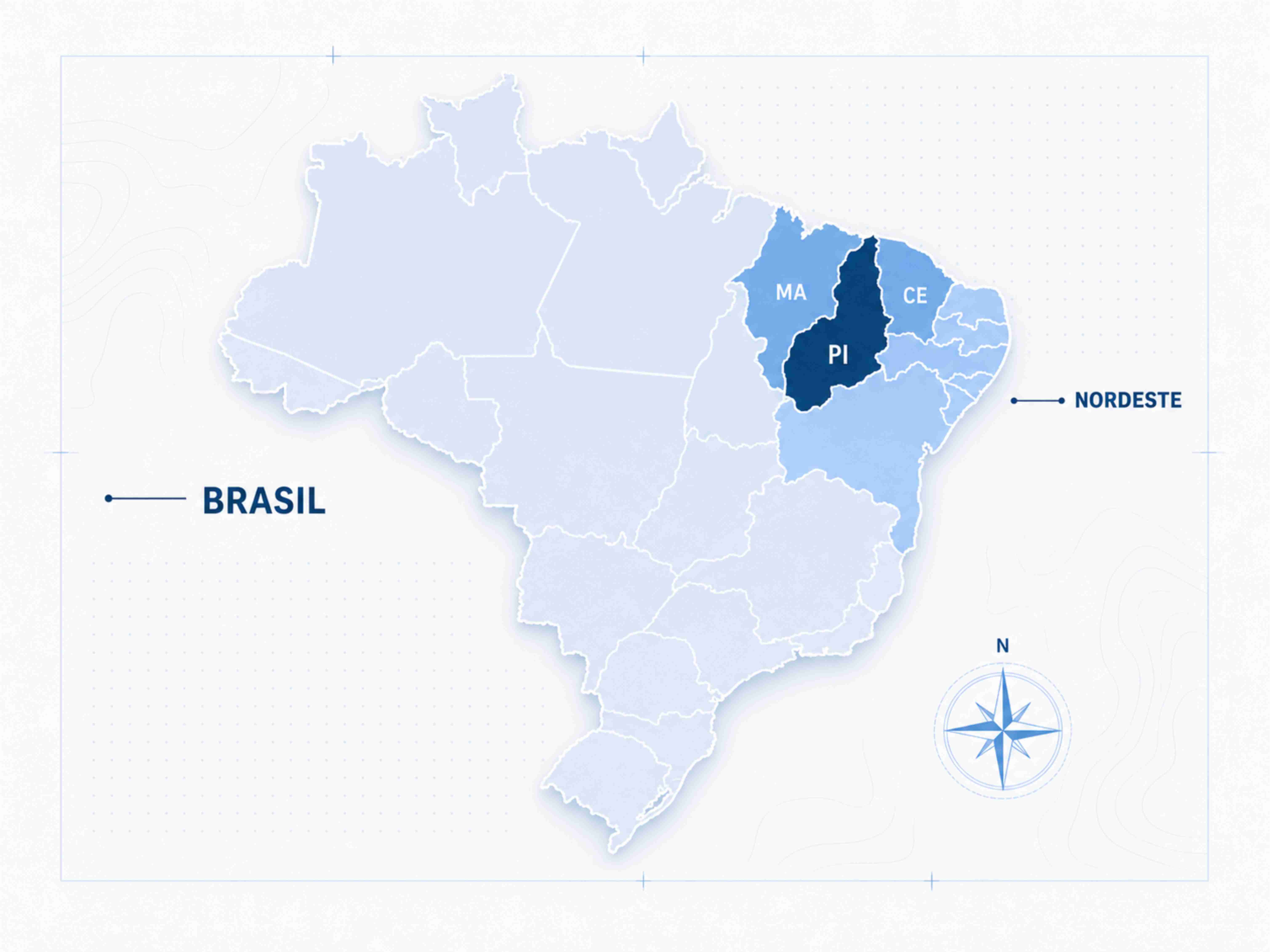 Map of GCRH Engenharia’s service coverage in Brazil.
